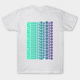 Teal To Purple Gradient Polka Dots T-Shirt